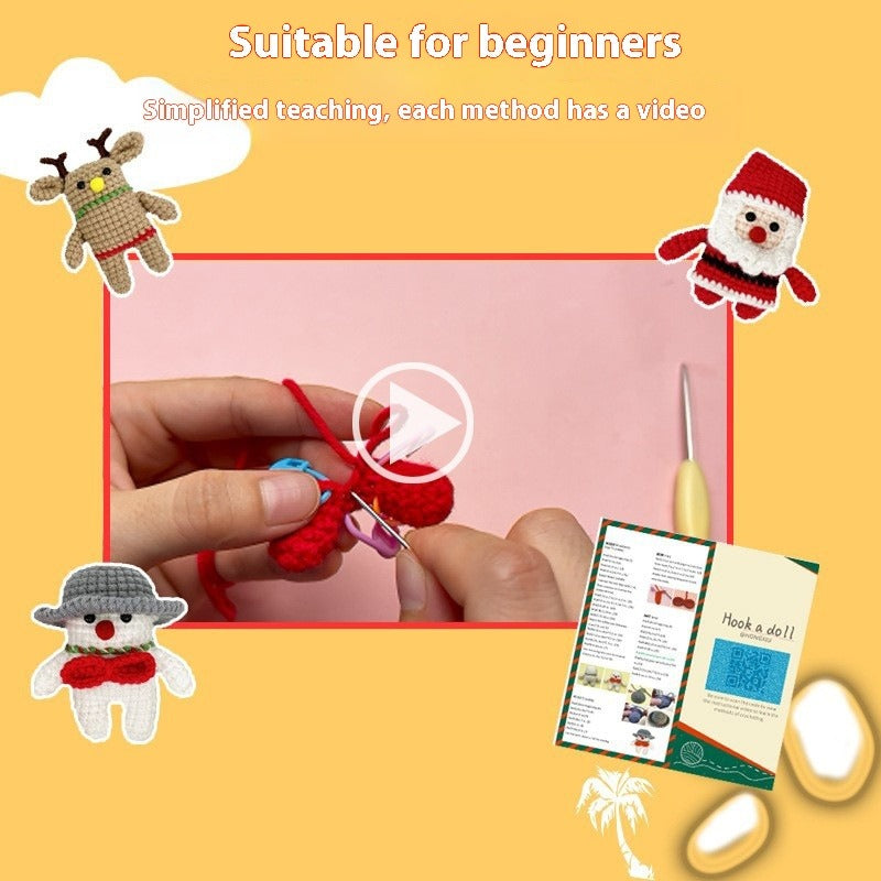 Christmas Gift Knitting Doll Crochet Material Bag Handmade DIY Toys（Unfinished products）