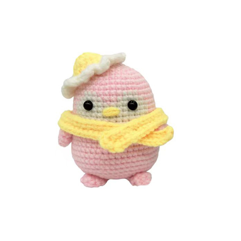 Knitting Dolls Handmade Hook Needle Knitting Wool Penguin Suit Crochet Material Bag DIY Dolls（Unfinished products）