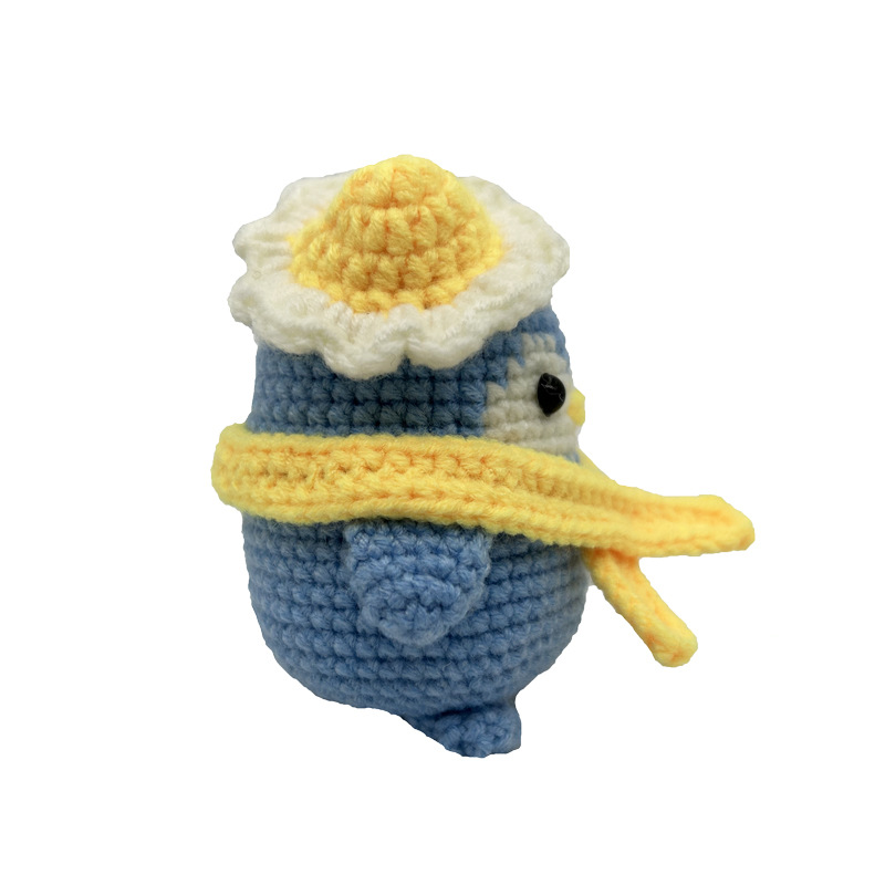 Knitting Dolls Handmade Hook Needle Knitting Wool Penguin Suit Crochet Material Bag DIY Dolls（Unfinished products）