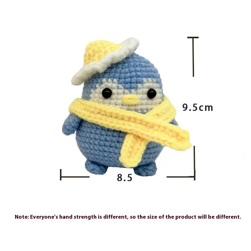 Knitting Dolls Handmade Hook Needle Knitting Wool Penguin Suit Crochet Material Bag DIY Dolls（Unfinished products）